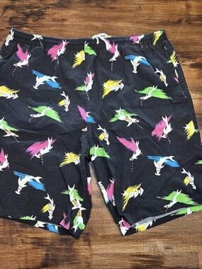 Weed Men's 80s  Swim Trunks XL Black